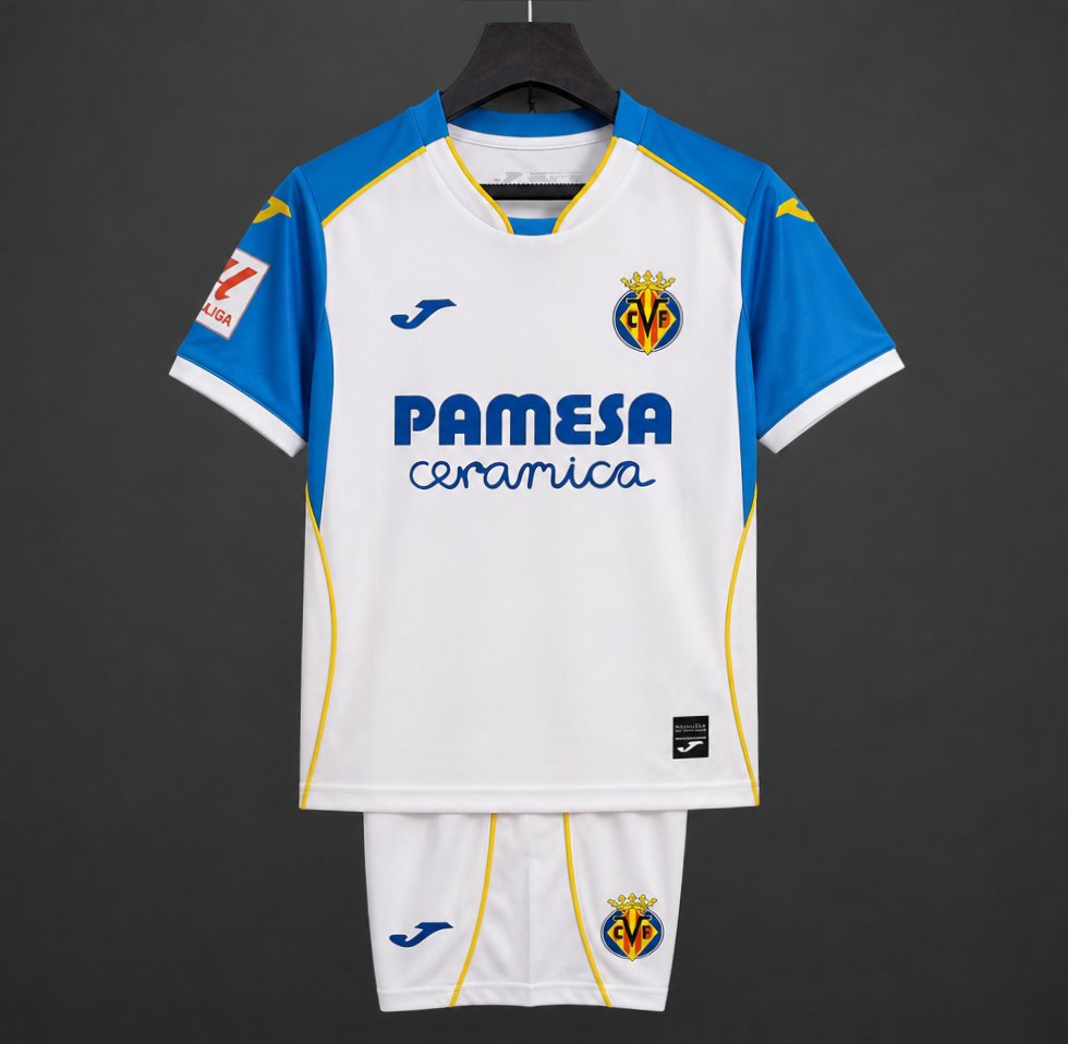 26/27 Kids Villarreal CF Away White/Blue Jersey