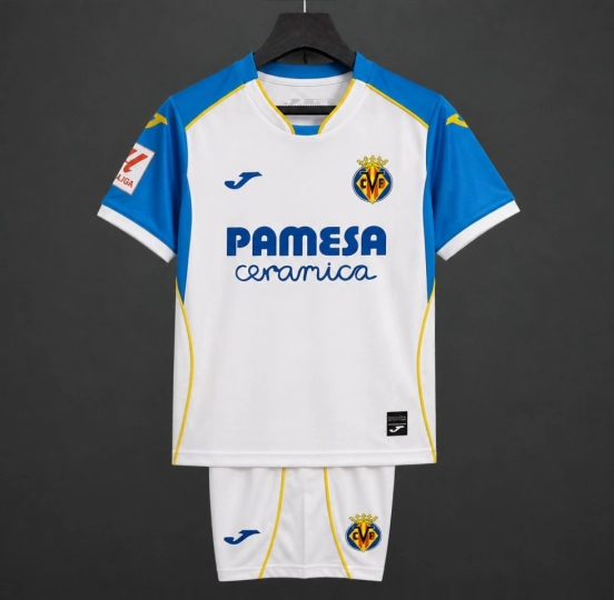 26/27 Kids Villarreal CF Away White/Blue Jersey