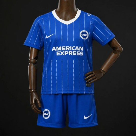 26/27 Kids Brighton Hove Aibion Home Blue Jersey Kit