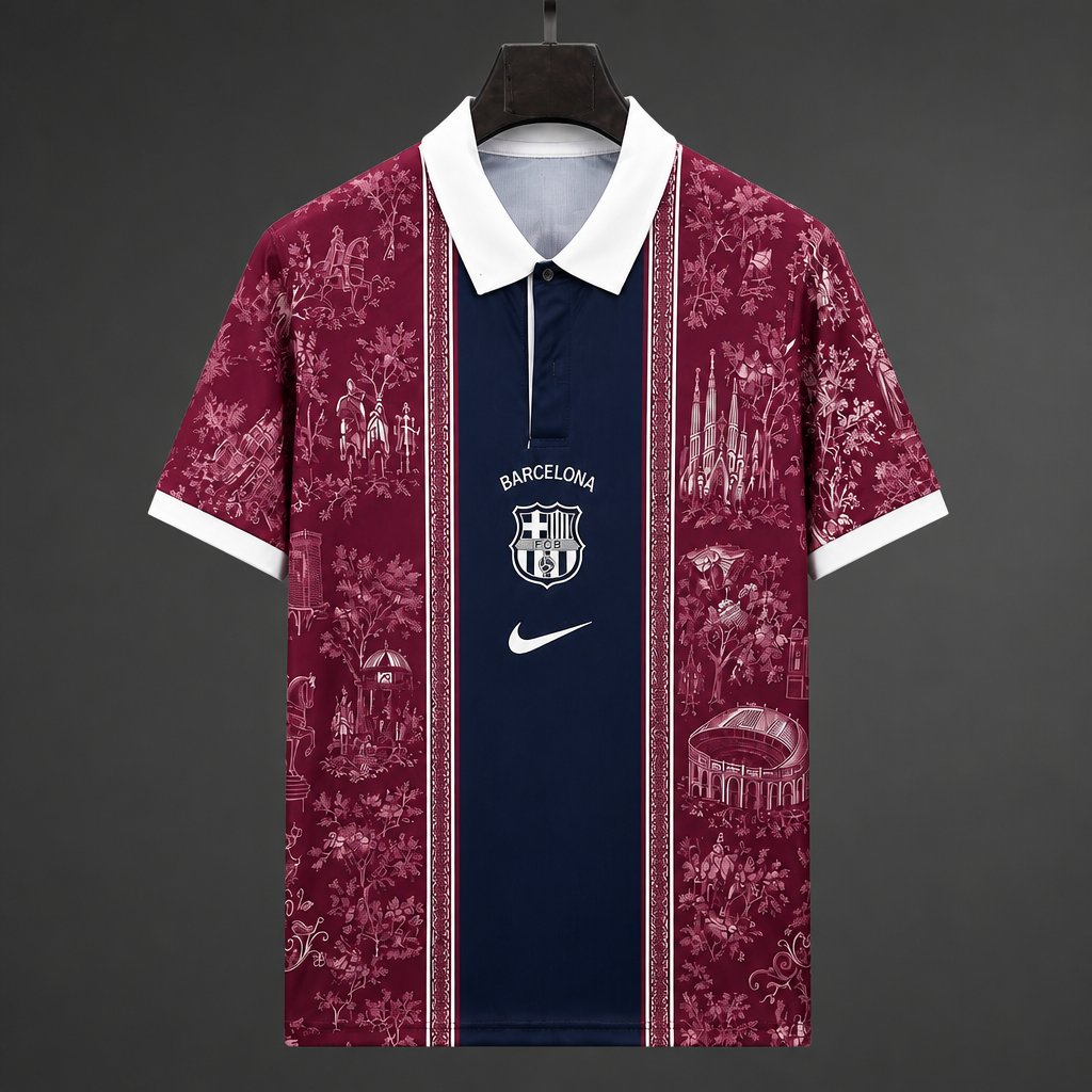 26/27 Barcelona Special Edition Burgundy Polo Collar Jersey