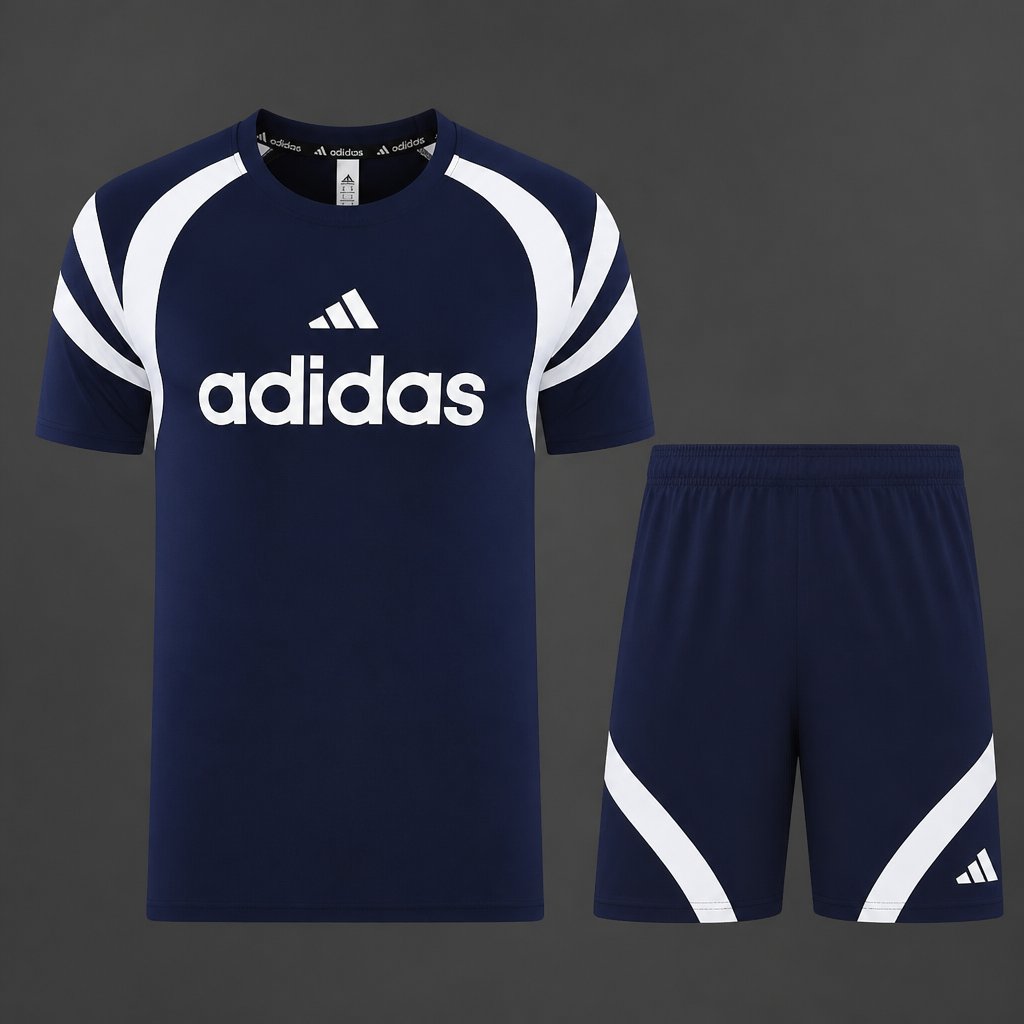 26/27 Adidas 17  Navy Blue Short Sleeve+Soccer Shorts