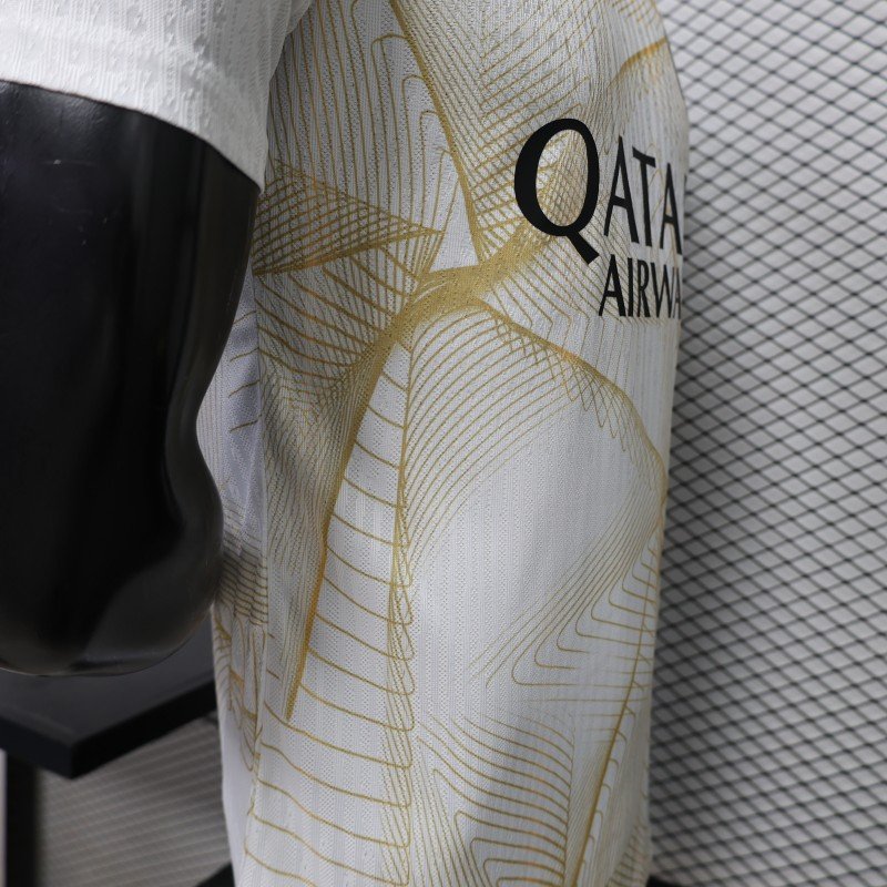 Player Version 26/27 PSG/Paris Saint-Germain Pre-Match White/Gold Jersey