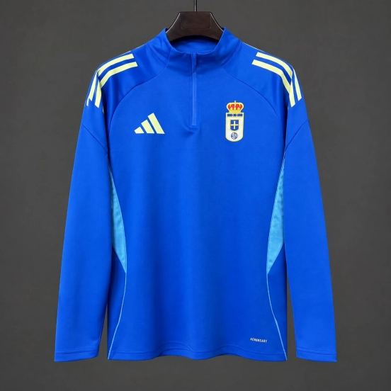 26/27 Real Oviedo Blue  Long Sleeve Half-Zip Jersey