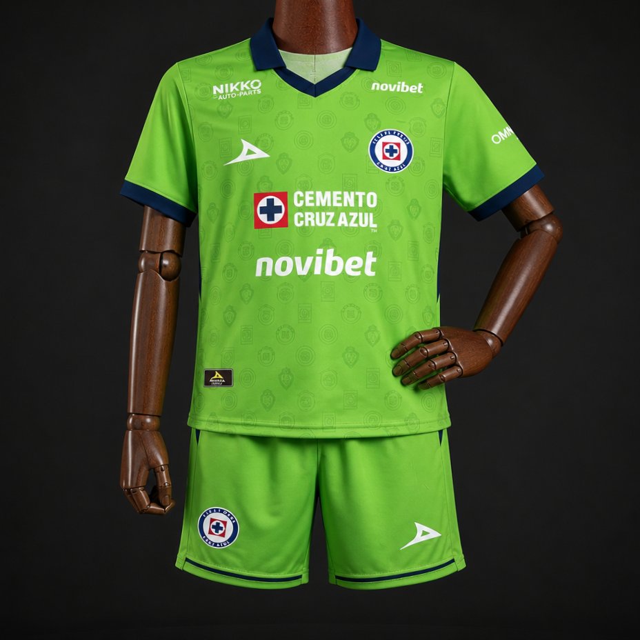 26/27 Kids  Cruz Azul Goalkeeper 1 Green Jersey Kit